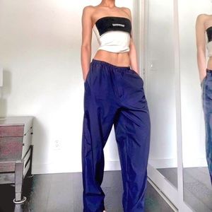 🤍VINTAGE NAVY BLUE OVERSIZED WINDBREAKER BOTTOMS WITH POCKETS🤍